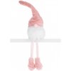 MagicHome Postavička Škriatok s dlhými nohami látkový ružovo-biely 14,50x13,50x42 cm