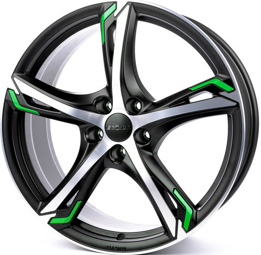 Ronal R62 7,5x17 5x108 ET55 black polished green