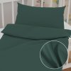 Biante Detské saténové posteľné obliečky do postieľky ST-018 Tmavé lesné zelené Do postieľky 90x130 a 40x60 cm