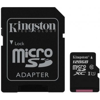 Kingston microSDXC 128GB UHS-I U1 + adapter SDC10G2/128GB