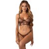 Dámsky sexy set Soranna top & crotchless tangá čierno-zlaté - Obsessive S/M