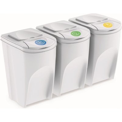 Prosperplast Odpadkový kôš na triedený odpad sada SORTIBOX 3 x 35 l biela  od 23,59 € - Heureka.sk