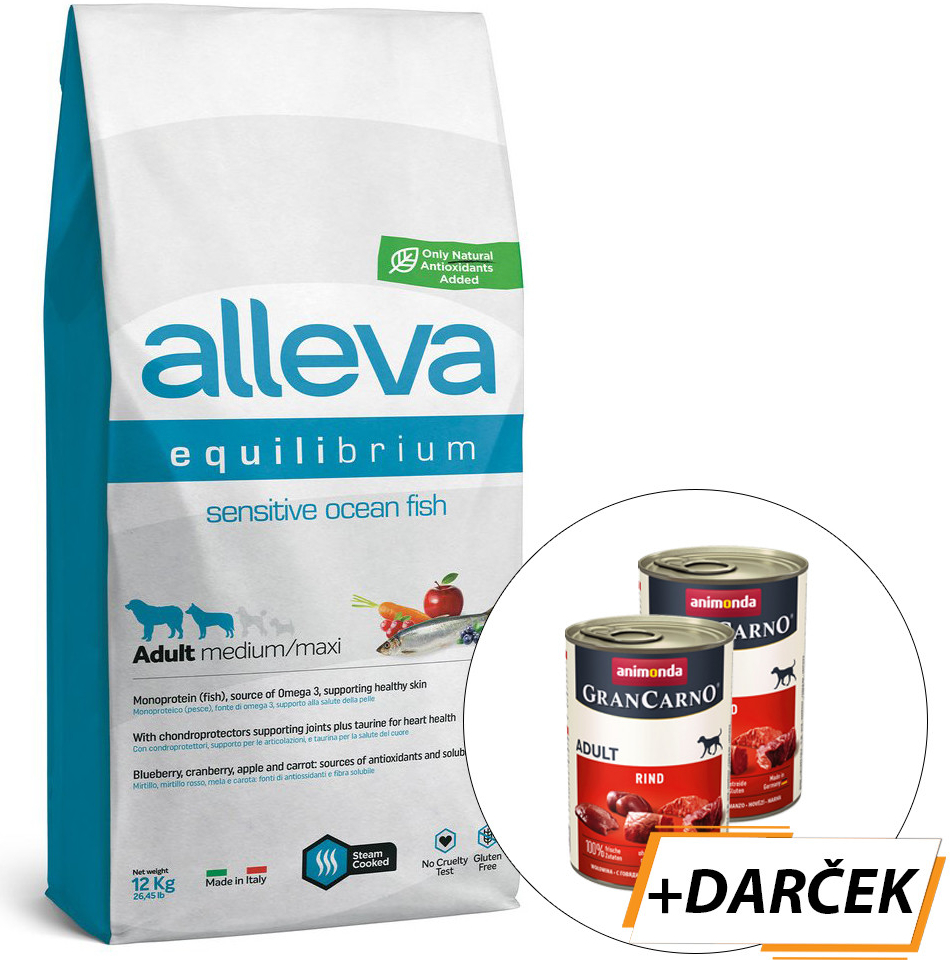 Alleva Equilibrium Sensitive Adult Medium / Maxi Ocean Fish 12 kg