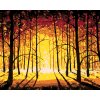 ZUTY Maľovanie podľa čísel - ZÁPAD SLNKA V JESENNOM LESE Rámovanie: bez rámu a bez vypnutia plátna, Rozmer: 40x50 cm