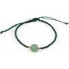 Náramok shamballa s imitáciou minerálu - zelená tmavá