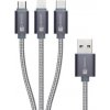 CONNECT IT CONNECT IT Wirez 3in1 USB-C & Micro USB & Lightning, silver gray, 1,2 m
