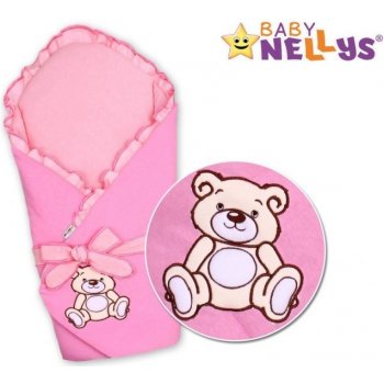 Baby Nellys Zavinovačka s výztuž Medvídek TEDDY jersey ružová