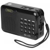 MK-140 prenosný rádiový displej,USB,MicroSD,AUX s batériou BL-5C a káblom Micro USB čierna