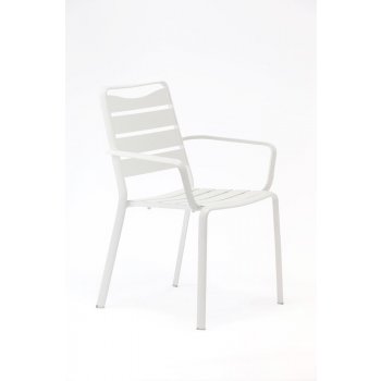Ezeis Spring Biele kovové záhradné stoličky v súprave 4 ks