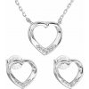 EVOLUTION GROUP Súprava šperkov so zirkónom náušnice a náhrdelník biele srdce 19019.1 (Ag, 925/1000