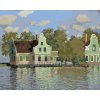 ZUTY Maľovanie podľa čísel - DOM NA RIEKE ZAAN V ZAANDAME (CLAUDE MONET) Rámovanie: vypnuté plátno na rám, Rozmer: 80x100 cm