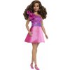 Barbie Modelka Lesklé šaty s volánikom