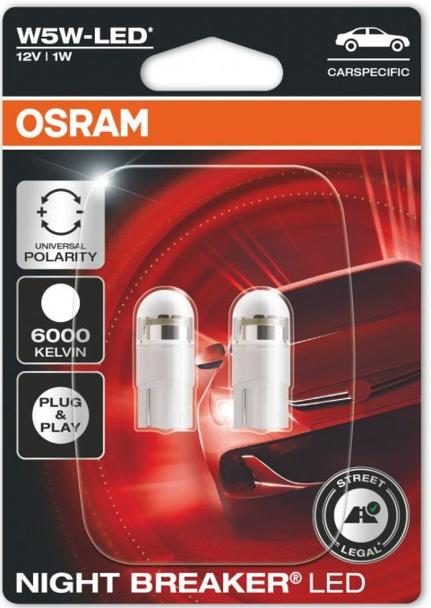 Osram NIGHT BREAKER 2825DWNBC-02B W5W 12V 6000K Cool White