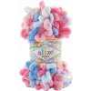 Alize příze Puffy color 6525 bílá, růžová, modrá