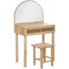 Atmosphera for Kids Toaletný stolík pre dievčatá CAMPAGNE, so zrkadlom a stoličkou
