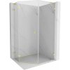 Mexen Lunar, L päťuholníkový sprchový kút naklápací doľava 90 x 100 cm, 8mm číre sklo, zlatý matný profil, 831L-090L-100P-55-00-L