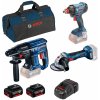BOSCH Súprava GBH 180-LI+GWS 180-LI+GDX 180+2xGBA 18V 5,0Ah+GAL 1880 CV 0615990M5G