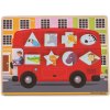 Bigjigs Toys Vkládací puzzle autobus se zvířátky