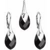 Súprava šperkov s kryštálmi Swarovski náušnice a prívesok čierna slza 39169.4