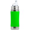 Nerezová fľaša s náustkom Pura - zelená 325 ml