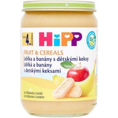 HiPP BIO jablká a banány s detskými keksíkmi 190 g