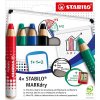 STABILO MARKdry – 4 ks súprava so strúhadlom a handričkou – 4-rôzne farby