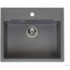 Reginox Amsterdam 600 Grey metalic (Granitový jednodrez s montážou na pracovnú dosku, hĺbka vaničky 20 cm. Minimálna šírka kuchynskej skrinky 60 cm, šedý)