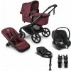 BUGABOO SET Kočík 4v1 Fox 5 Renew Black/Dark cherry-Dark cherry +CYBEX Aton B2 i-Size+príslušenstvo