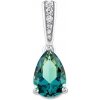 SILVEGO Strieborný prívesok Ella so syntetickým turmalínom paraiba a Brilliance Zirconia MSS195PPAR