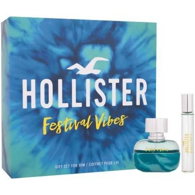 Hollister Festival Vibes darčekový set toaletná voda 50 ml + toaletná voda 15 ml pre mužov
