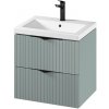 Cersanit Tirso, závesná umývadlová skrinka 594x447x572 mm + keramické umývadlo, zelená matná, S801-544