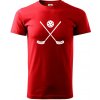 Florbalové hokejky - Klasické pánske tričko vyššej gramáže - 3XL ( Červená )