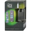 Dove Men + Care Eucalyptus + Mint sprchový gél Men Care Eucalyptus Mint 250 ml + antiperspirant Men Care Eucalyptus Mint 72H 150 ml + plastová fľaša na vodu