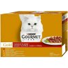 Nestlé GOURMET GOLD Multipack hovädzie, morka s kačicou, losos s kuraťom, kura s pečeňou v šťave konz.12x85 g