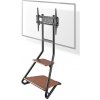 NEDIS podlahový TV stojan/ 37 - 75 / nosnost 40 kg/ Bauhaus Design/ nastavitelné výšky/ MDF/ ocel/ černo-hnědý