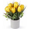 Umelé tulipány v kvetináči - žltá