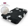 DRYBED Premium Vet Bed čierny + biele labky 100 x 75 cm