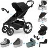 Thule Set 10v1 Thule Urban Glide 4-wheel Black 2024+madlo+vanička Mid blue+pláštenky+moskytiéry + Maple Black+základňa+adaptéry