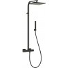 Alpi Una - Sprchová batéria nástenná termostatická, pevná sprcha + ručná sprcha – komplet, čierna matná UN18SM2151NE