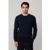 SVETER HACKETT LONDON MERINO CASH MIX CREW MIDNIGHT BLUE
