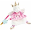 Plyšový jednorožec na bábkové divadlo Unicorn Hand Puppet Doudou et Compagnie ružový 25 cm od 0 mes