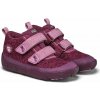 Affenzahn Low Boot Detské barefoot topánky Knit Happy Otter ružová vínová