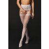 Passion Stockings S027 Biela, sexy pančucháče s prestrihom