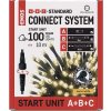 Emos Connect System (A+B+C) Standard - štartovacia sada zdroj + 5m kábel + reťaz 10m/100LED teplá biela, čierny kábel (D1AW01)