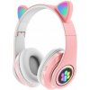 Bezdrôtové slúchadlá Malatec 16865 Bezdrôtové slúchadlá Cat s labkou ružová (34092)