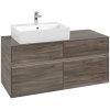VILLEROY & BOCH Collaro závesná skrinka pod umývadlo na dosku (umývadlo vľavo), 4 zásuvky, s LED osvetlením, 1200 x 500 x 548 mm, Stone Oak, C129B0RK