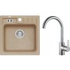 Alveus SET A477 Beige 55 / Chróm SETA477 - Drez Granitový Niagara 20 - 465x465mm, vanička 380x320x180mm, Beige 55 + bateria Tonia, Chróm