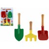 Teddies nářadí zahradní dětské 3ks kov dřevo 15/21cm