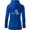 EKG volejbalistky - Mikina dámska trendy zipper s kapucňou - XS ( Kráľovská modrá )