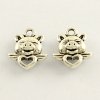 Prívesok prasiatko 16x13mm platina 1ks (otvor 2mm, obojstranný)